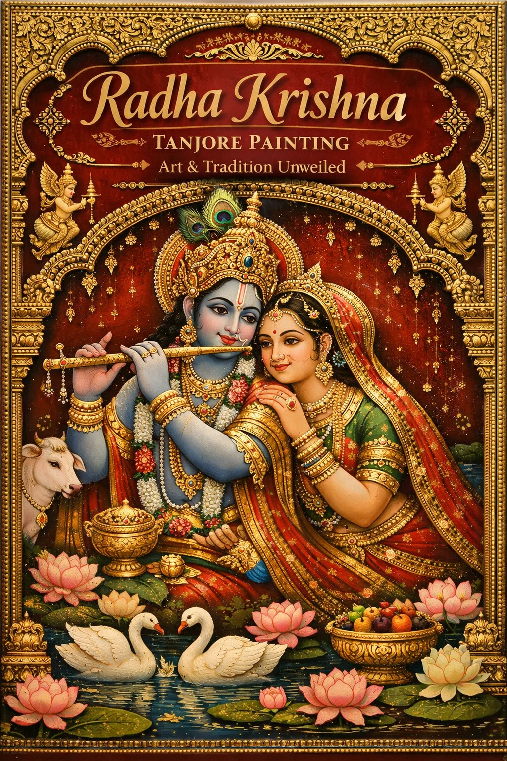 Radha Krishna Tanjore painting