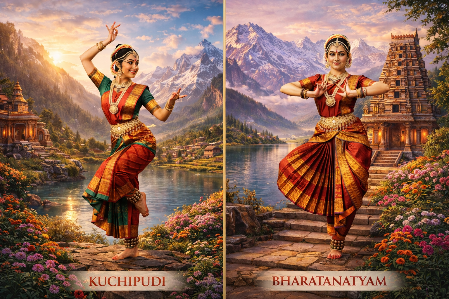 Difference between kuchipudi and bharatanatyam