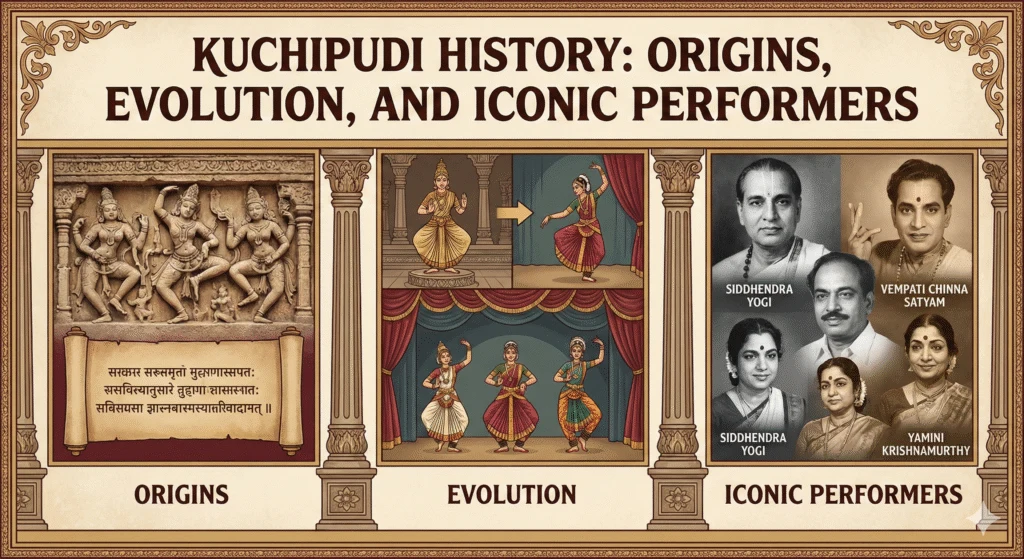 Kuchipudi History: Origins, Evolution, and Iconic Performers - Kailasa Kaladhara Bangalore