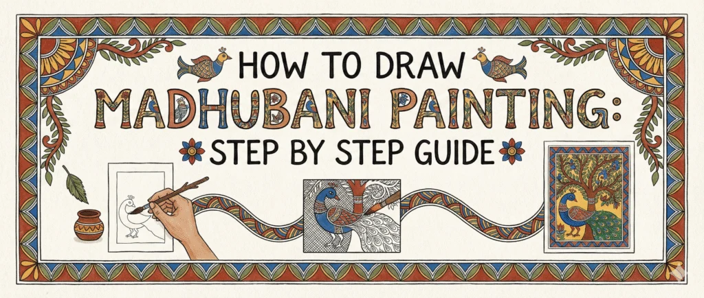 How to Draw Madhubani Painting: Step by Step Guide - Kailasa Kaladhara Bangalore