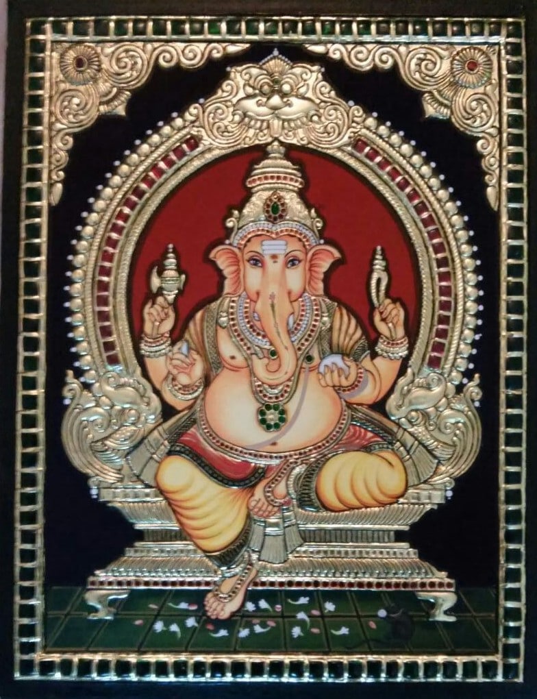 ganesha tanjore painting