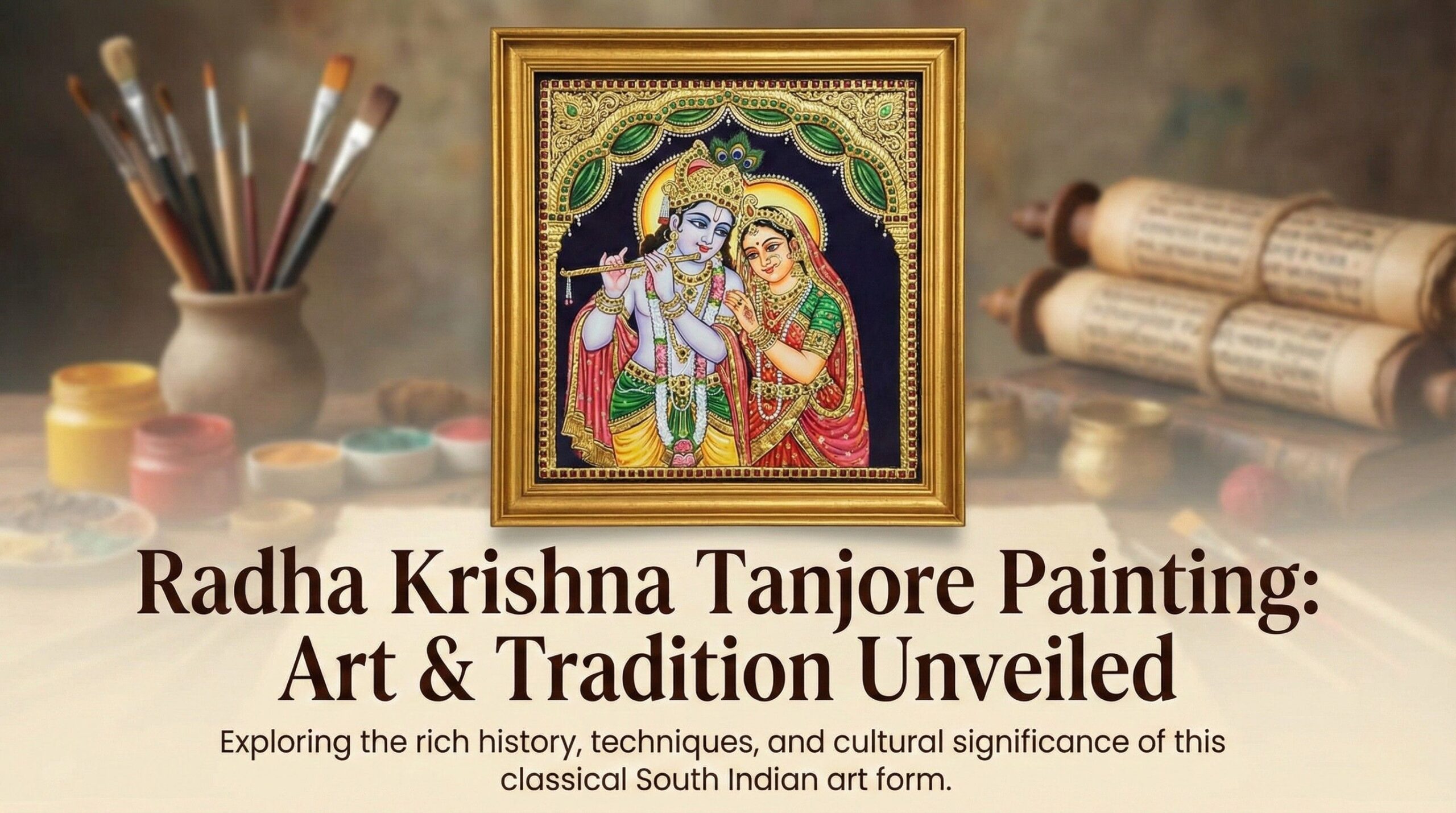 Radha Krishna Tanjore painting