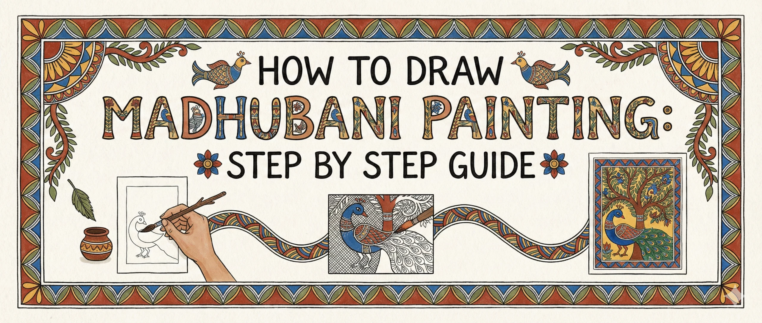 How to Draw Madhubani Painting: Step by Step Guide - Kailasa Kaladhara Bangalore