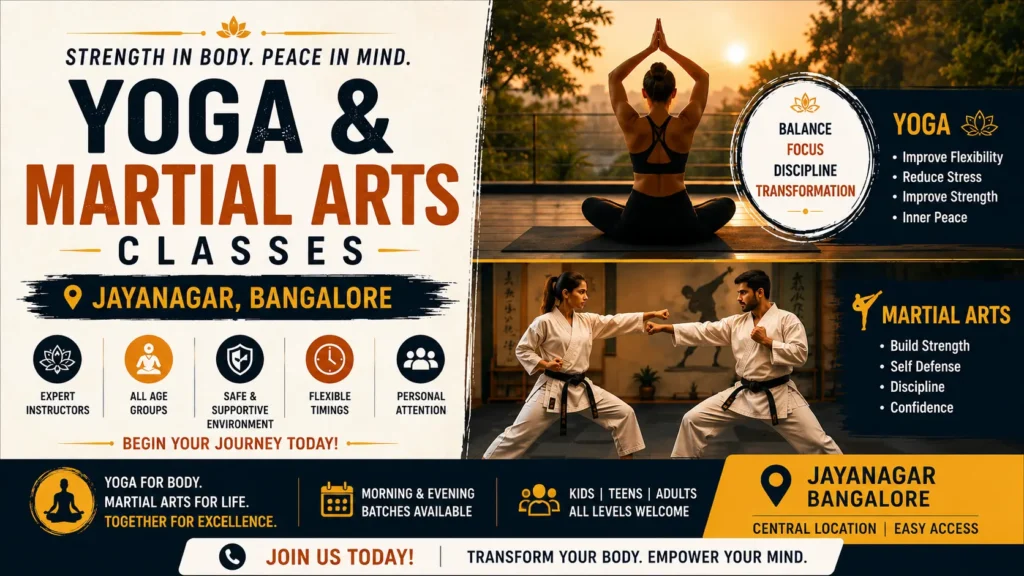Yoga and martial arts classes Jayanagar