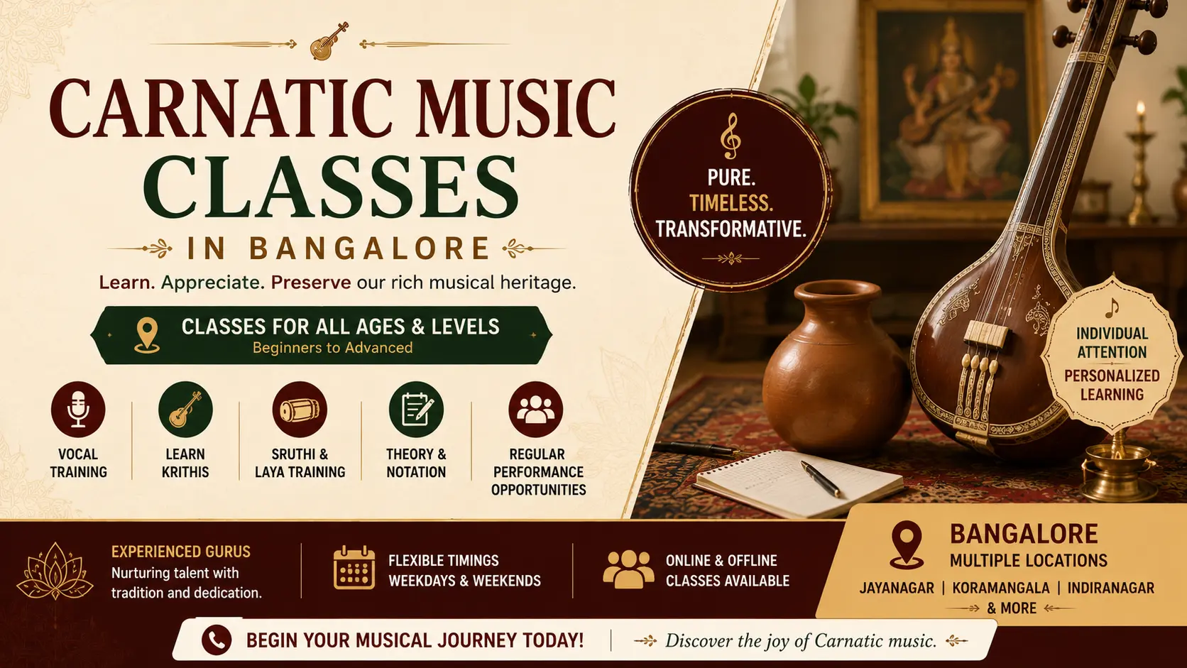 Carnatic music classes in Bangalore