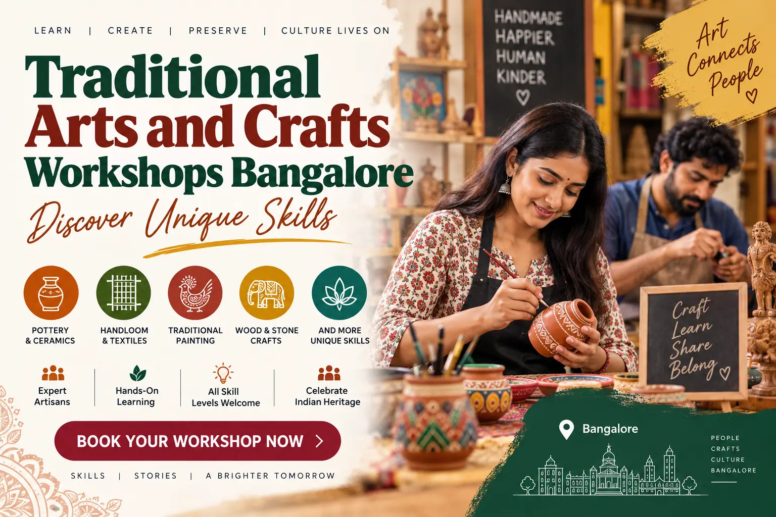Traditional Arts and Crafts Workshops Bangalore: Discover Unique Skills - Kailasa Kaladhara Bangalore
