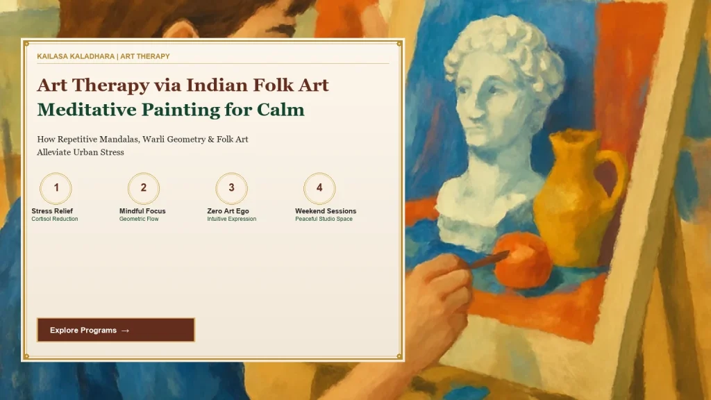 Art Therapy Through Indian Folk Art: How Meditative Painting Calms the Mind - Kailasa Kaladhara